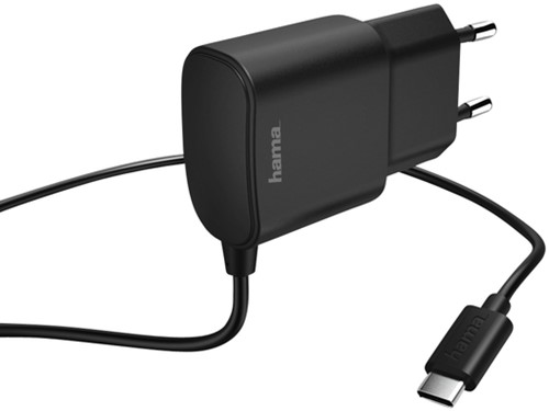 Oplader Hama USB C 2.4A 1 meter zwart