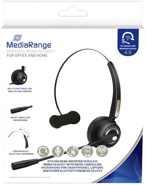 Headset MediaRange HP-116 H520 mono zwart